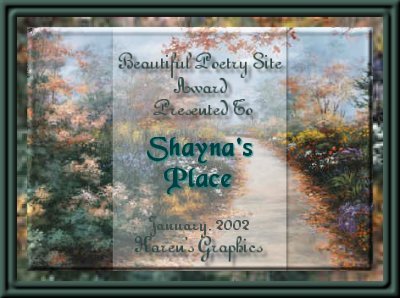 Beautiful Poetry Site Award from Stargazer