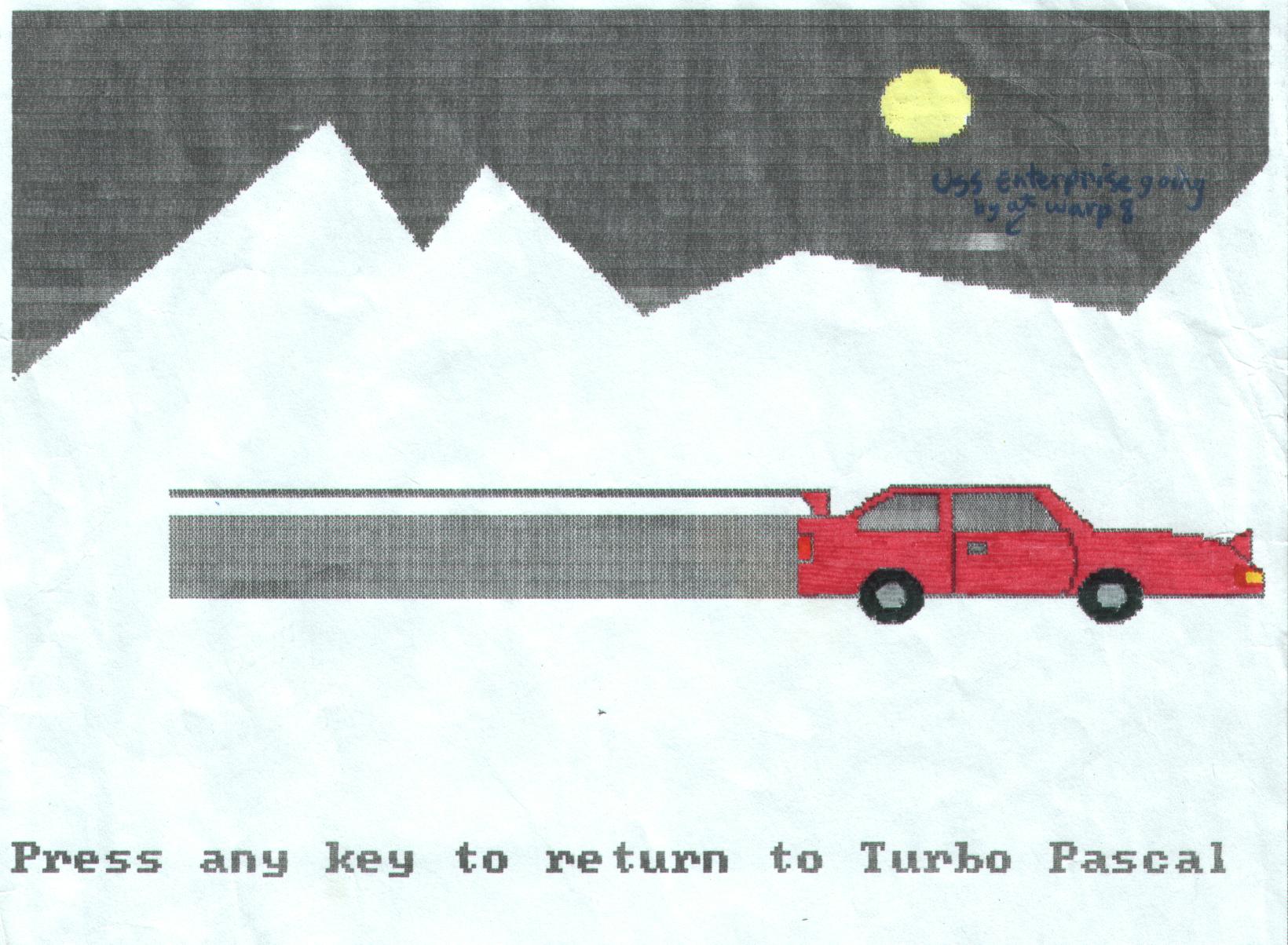 Honda Prelude image generated from Turbo Pascal Code