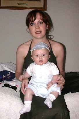 ... this is me, ready to get baptised. Don't I look neat? That dress is original French Couture!