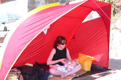 ... right, you've seen this tent before, but now I can actually use it at the beach!