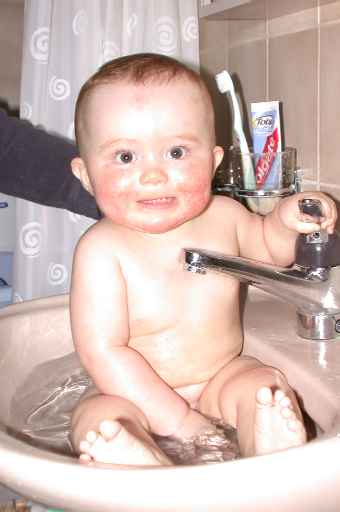 ... recently, I filled my diapers so good, I had to get a bath... (hee, hee).