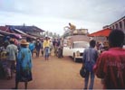 Loading our bikes on top of a taxi brousse in Manajary. At one point we had 32 passengers in this particular taxi