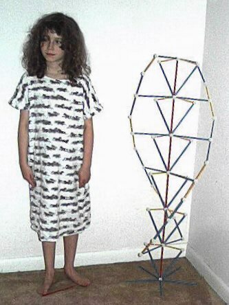 Kathryn's preferred picture of her with double-helix Zome structure