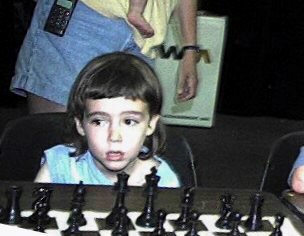 Vincent set up to start his first tournament chess game