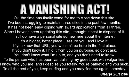 A Vanishing Act