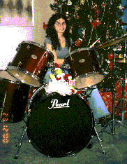alicia with her new drums