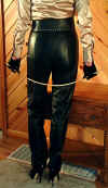 lady carol in shinyblouse and leather pants2