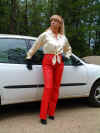 lady carol in shinyblouse and leather pants1