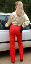 lady carol in shinyblouse and leather pants2