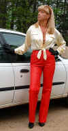 lady carol in shinyblouse and leather pants4