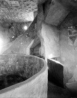 SECOND GALLERY PARAPET OF DESERT VIEW WATCHTOWER. WALLS & CEILING DESIGN. CIRCA 1932. FRED HARVEY CO. GRCA 22674