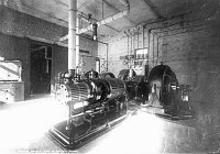 INTERIOR OF FIRST GRAND CANYON POWERHOUSE AND ELECTRIC PLANT. (TRACKSIDE.) BELOW EL TOVAR HOTEL. CIRCA 1905. DETROIT PUBLISHING.
