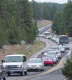 This is the stretch of road between Moqui Lodge and the hill just north of Tusayan.
