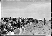JR. PARK NATURALIST MCHENRY CONDUCTING AN AUTO CARAVAN AT CAPE ROYAL ON THE NORTH RIM. JUNE 1933. NPS PHOTO