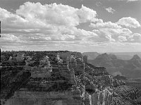 SCENIC FROM NEAR TIYO POINT ON NORTH RIM  LOOKING E. BRAMA, ZOROASTER, WOTANS THRONE BEYOND (RIGHT)