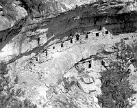 THE PREHISTORIC CLIFF RUINS AT PT. SUBLIME ON THE NORTH RIM. CIRCA 1960. NPS.