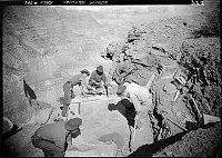 CCC CONSTRUCTION OF FOSSIL FERN QUARRY, CEDAR RIDGE ON KAIBAB TRAIL. CIRCA 1937 NPS 