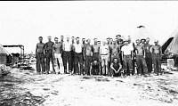 CCC WORK AT RAMPART CAVE: GROUP PHOTO OF PIERCES FERRY CREW. SPIKE CAMP SP-4. PHOTO BY MICHAEL BOBKO