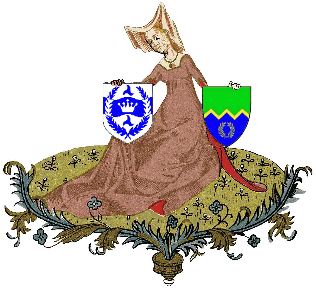 The Arms of the Kingdom of Trimaris and the Shire of Tri-Os