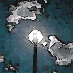 glowing street lamp