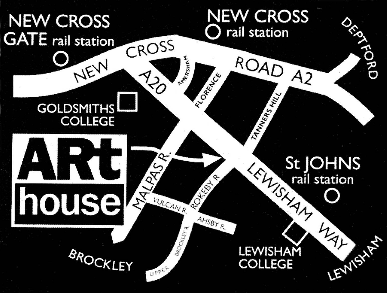 Map to Lewisham Arthouse