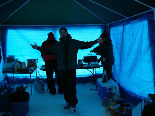 Inside the tent...