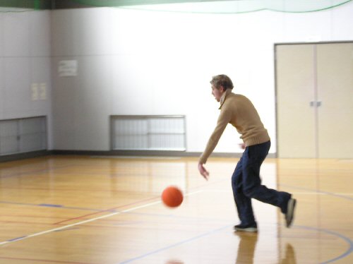 James squeezes in a bit of practice.