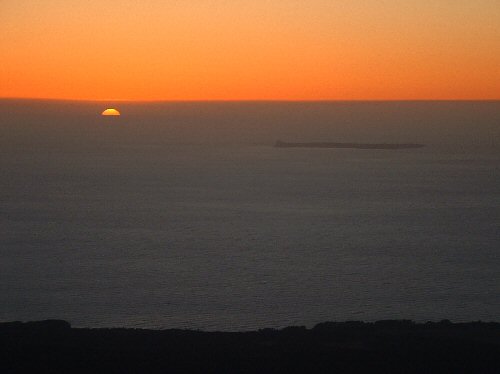 Sunset on the Japan sea taken from Chokai.&nbsp; The island is Tobishima, which means 'flying island'.&nbsp; Legend has it that it was blown off Chokai in an eruption.