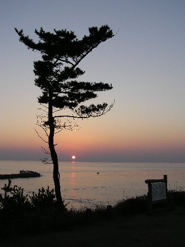 The sunset in Fukura, Yuza town.