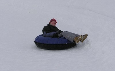 Alisha on a rubber ring