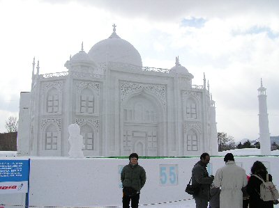The Taj Mahal in snow