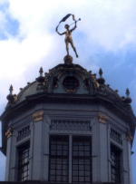 The angel on the top of the house in the Grand Place