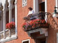 Balcony decorated with flowers