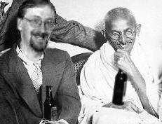 [Ghandi consulting Our Great Leader over a cold one, cir.1957]