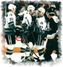 Sharks celebrating
