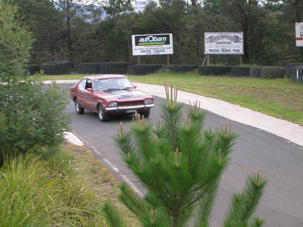 Terry in his Capri 3000GT on the track at Morwell Hillclimb!