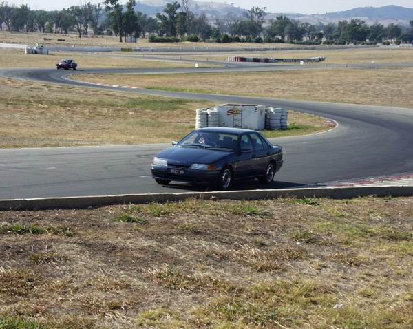 Terry in his Brock Falcon on the track at Winton Raceway!