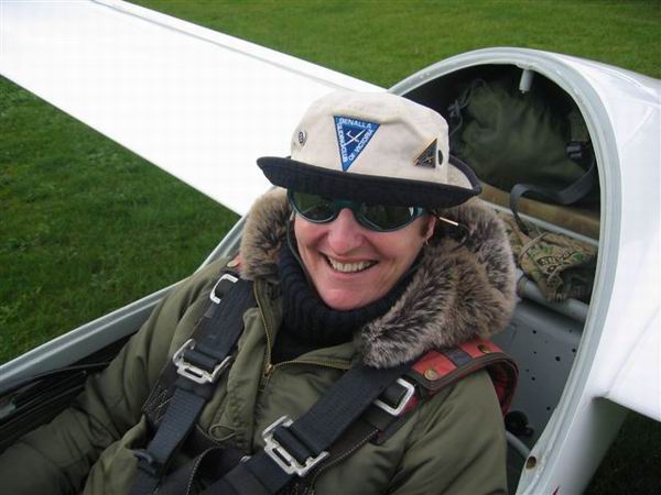 Vivienne in the cockpit at Dadswells Bridge!