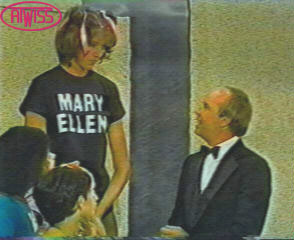 Katheleen McIntyre looking down on Tim Conway