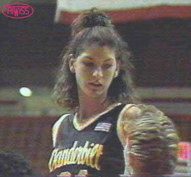 Heidi looking down on team mate