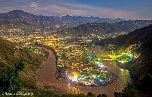 muzzafarabad night view - pakistan: 