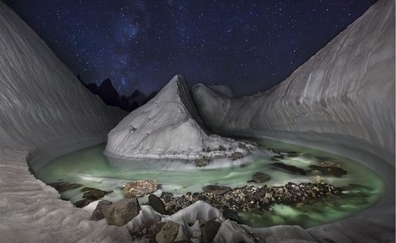 At the heart of Karakoram, a glacier formation found at Concordia at the very beginning: 
