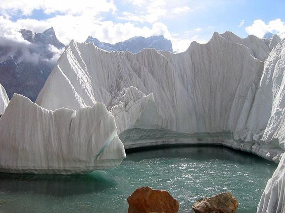A lake on Gasherbrum glacier[Pakistan]: 