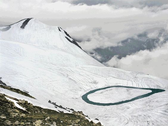 Ansoo lake[Tear Lake] in winter kaghan valley -Pakistan: 