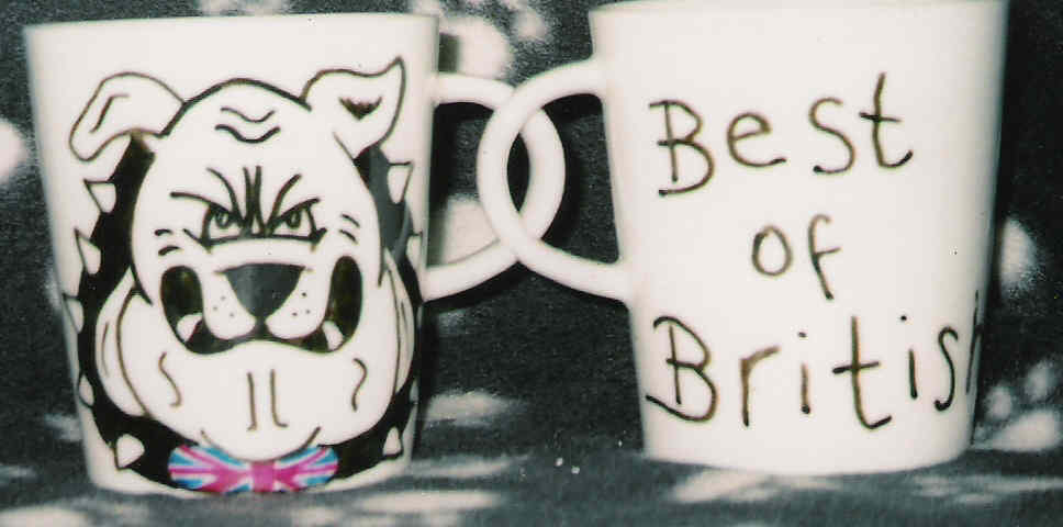 Hooligan mug, �4.50 add �2.50 p+p hand painted