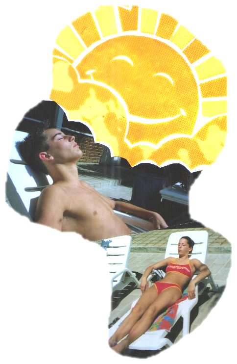 sunning by the pool
