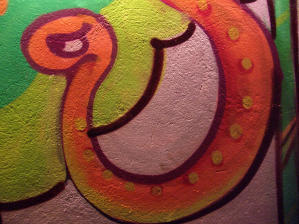 Angry orange snake