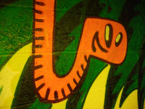 Happy orange snake