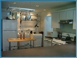 View of kitchen from dining area
