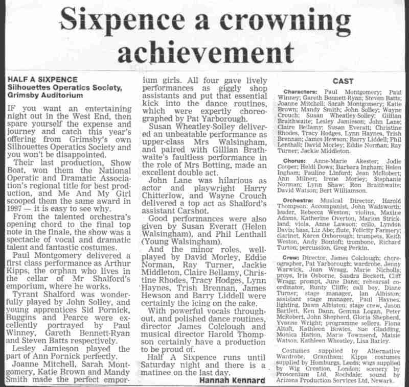 Clipping of Half a sixpence review
